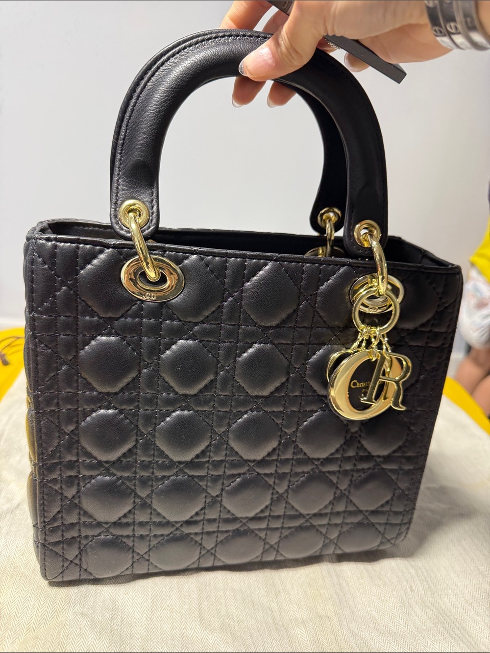 NEW Black Quilted Leather Lady Dior Handbag - Picture 3 of 6